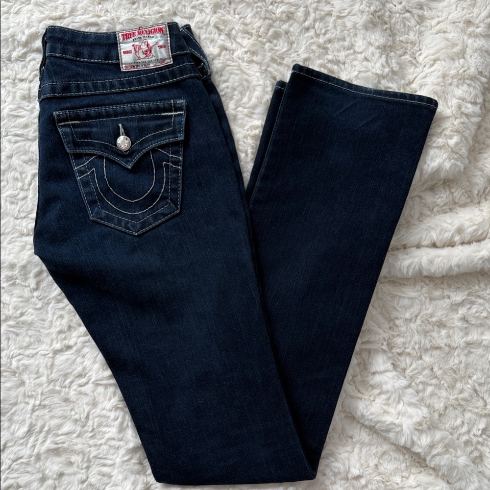 True Religion Women's Deep Indigo Straight Leg Jeans